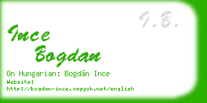ince bogdan business card